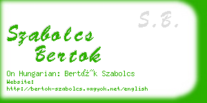 szabolcs bertok business card